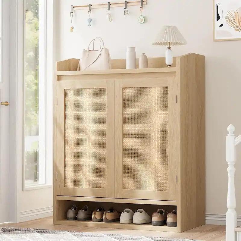 Scarpiera in Rattan con 2 Ante