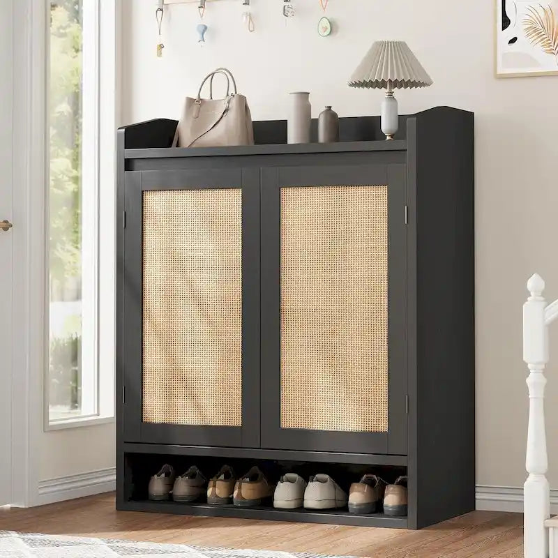 Scarpiera in Rattan con 2 Ante