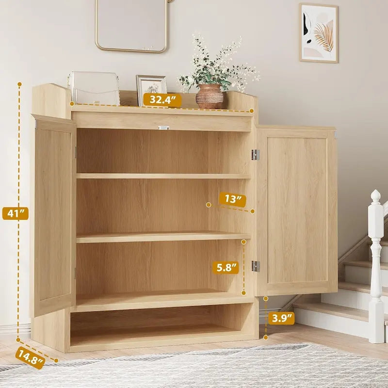 Scarpiera in Rattan con 2 Ante