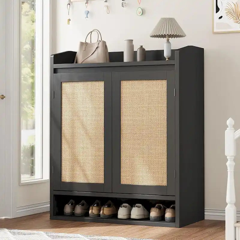 Scarpiera in Rattan con 2 Ante