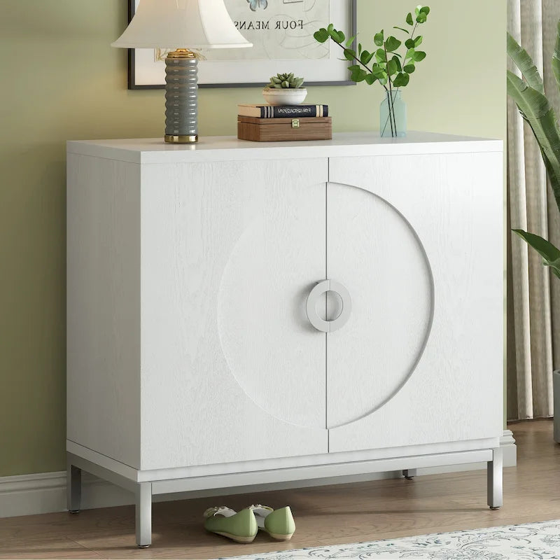 Mobile Contenitore in Legno Impiallacciato con Gambe in Metallo
