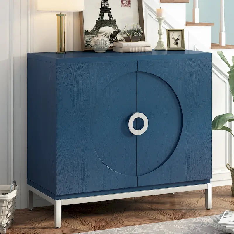 Mobile Contenitore in Legno Impiallacciato con Gambe in Metallo
