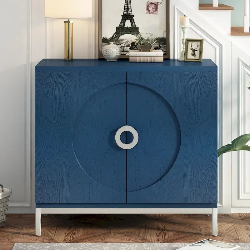 Mobile Contenitore in Legno Impiallacciato con Gambe in Metallo