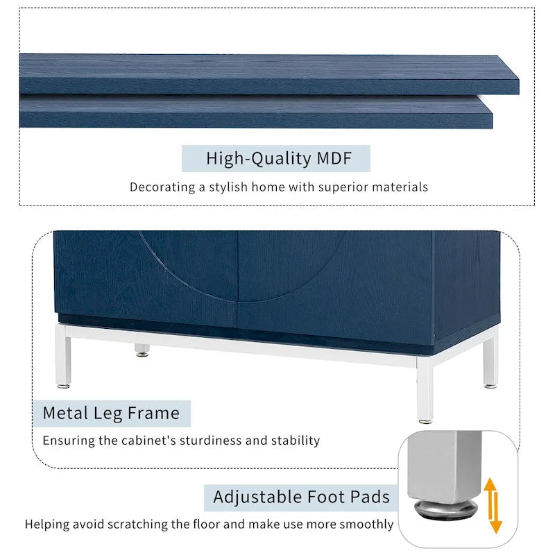 Mobile Contenitore in Legno Impiallacciato con Gambe in Metallo