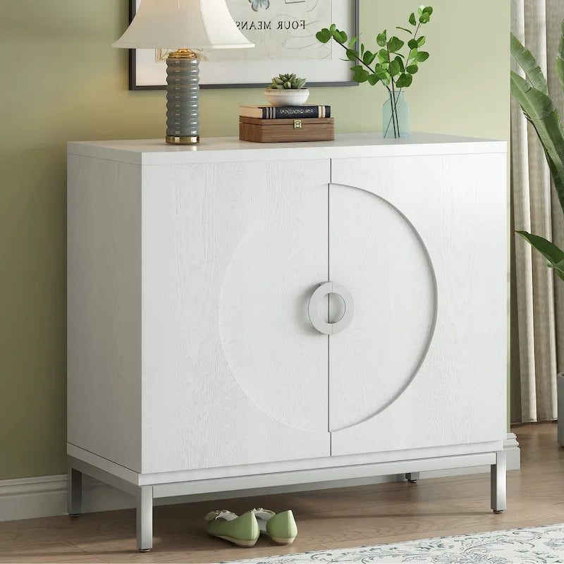 Mobile Contenitore in Legno Impiallacciato con Gambe in Metallo