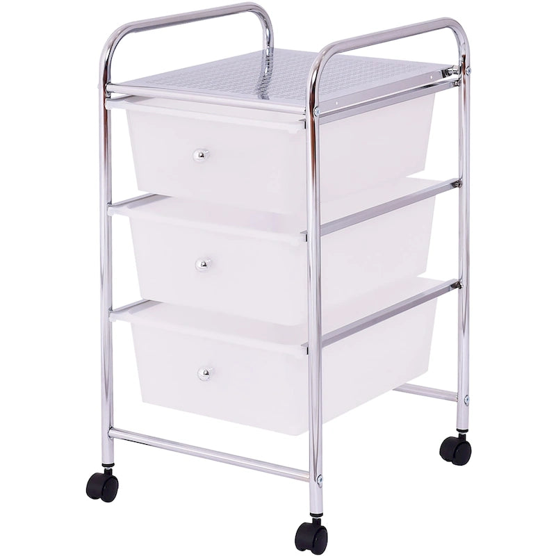 Carrello portaoggetti mobile a 3 cassetti con ruote