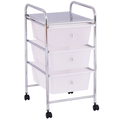Carrello portaoggetti mobile a 3 cassetti con ruote