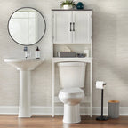 Salvaspazio da bagno con armadietto e ripiano aperto da posizionare sopra il WC