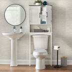 Salvaspazio da bagno con armadietto e ripiano aperto da posizionare sopra il WC