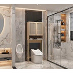 Mobiletto da bagno in bambù con ante da posizionare sopra il WC