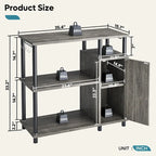 Mobile dispensa da cucina a 4 ripiani con supporto per microonde e ganci - larghezza 90 cm
