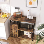 Mobile dispensa da cucina a 4 ripiani con supporto per microonde e ganci - larghezza 90 cm