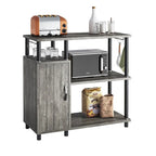 Mobile dispensa da cucina a 4 ripiani con supporto per microonde e ganci - larghezza 90 cm