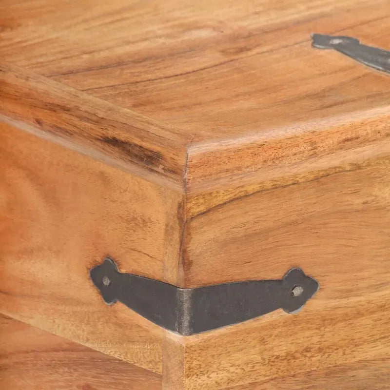 Baule contenitore in legno massello di acacia 40x40x40 cm