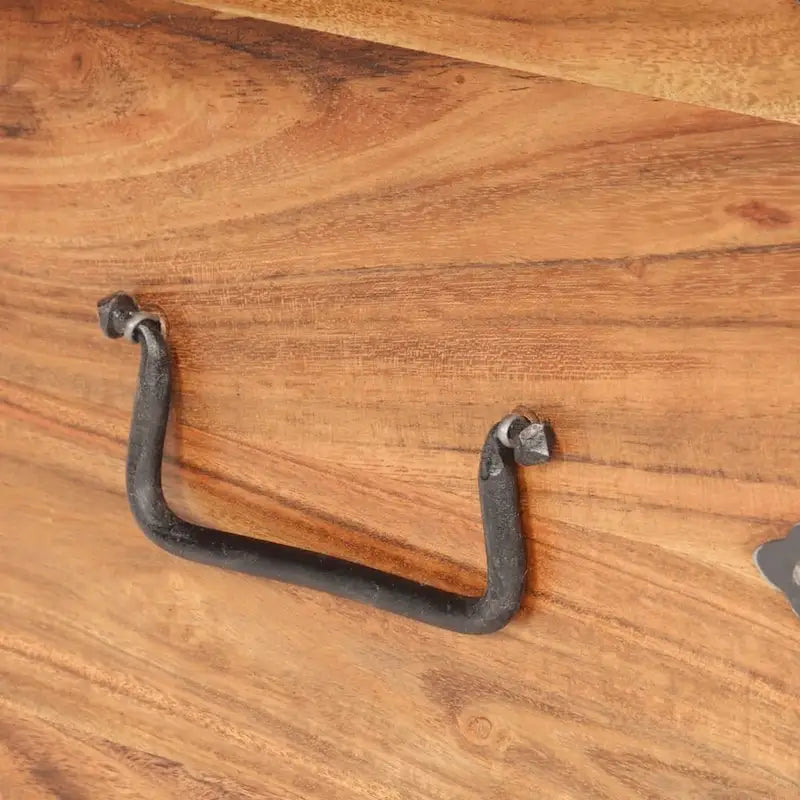 Baule contenitore in legno massello di acacia 40x40x40 cm