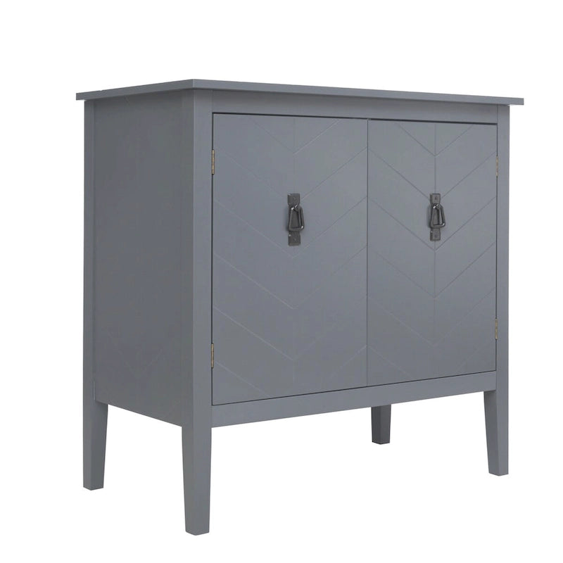 Mobiletto a 2 ante con inserti in legno
