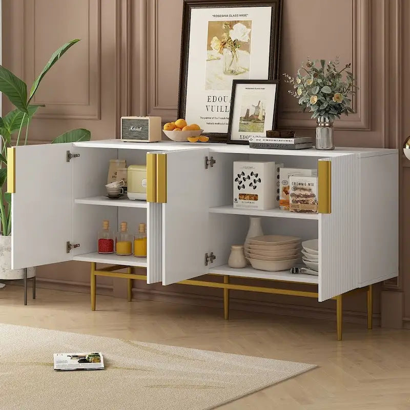 Credenza a buffet a 4 ante da 60" con ripiani regolabili