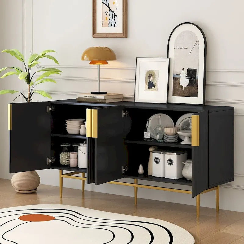 Credenza a buffet a 4 ante da 60" con ripiani regolabili