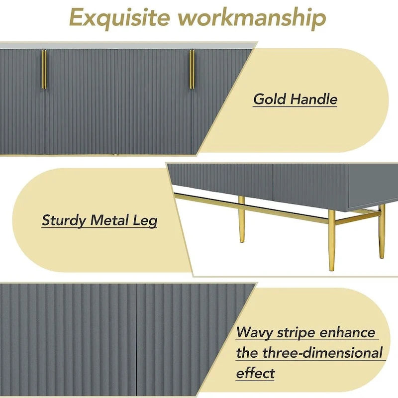 Credenza a buffet a 4 ante da 60" con ripiani regolabili