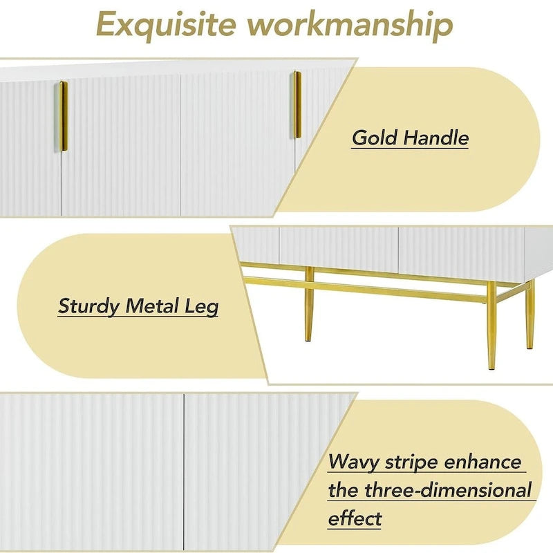Credenza a buffet a 4 ante da 60" con ripiani regolabili