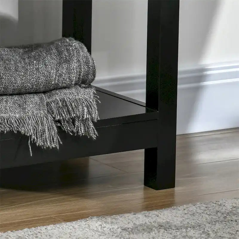 Credenza in legno con cassetti e anta in vetro