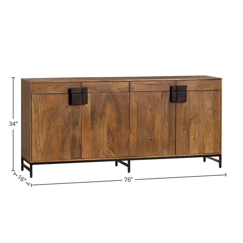Madia a 4 cassetti da 193 cm, marrone