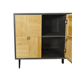 Mobiletto contenitore a 4 ante con pannelli in legno intagliato