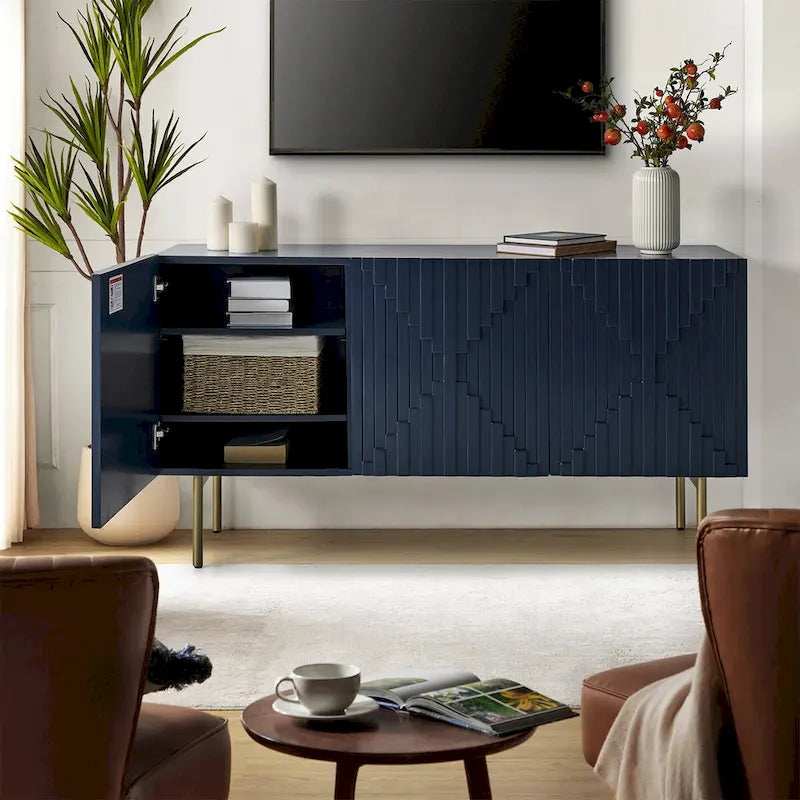 Mobile credenza da 58" con gestione cavi e piedini regolabili