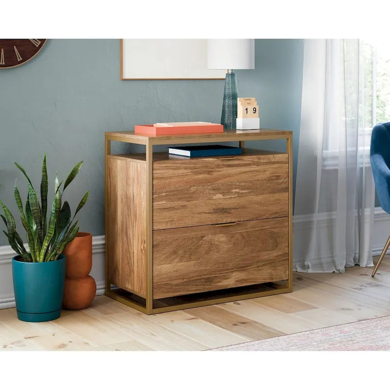 Cassettiera Classificatore Laterale a 2 Cassetti con Ripiano Aperto, Sindoori Mango