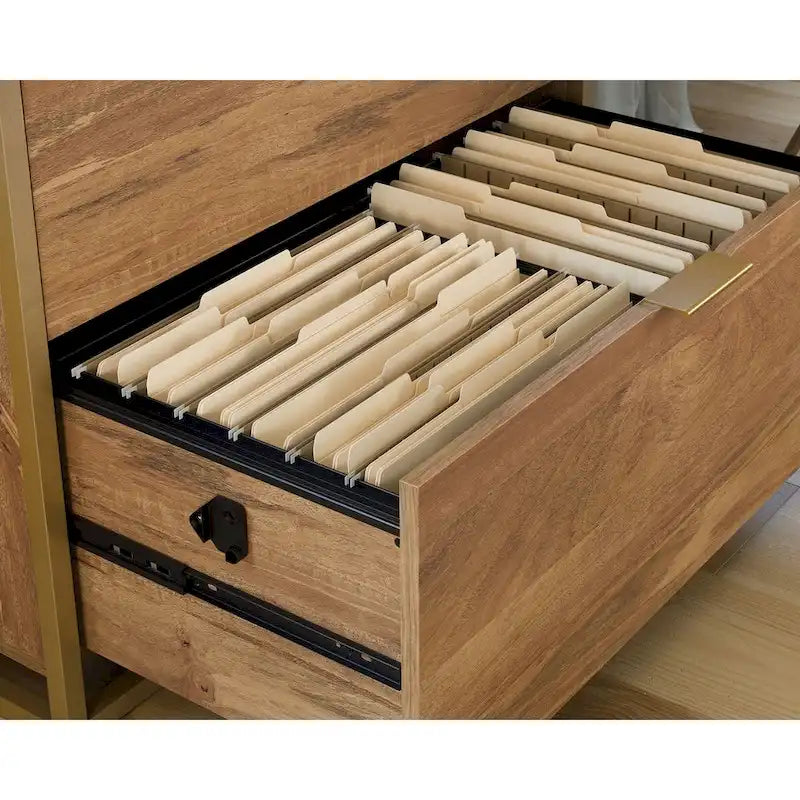 Cassettiera Classificatore Laterale a 2 Cassetti con Ripiano Aperto, Sindoori Mango