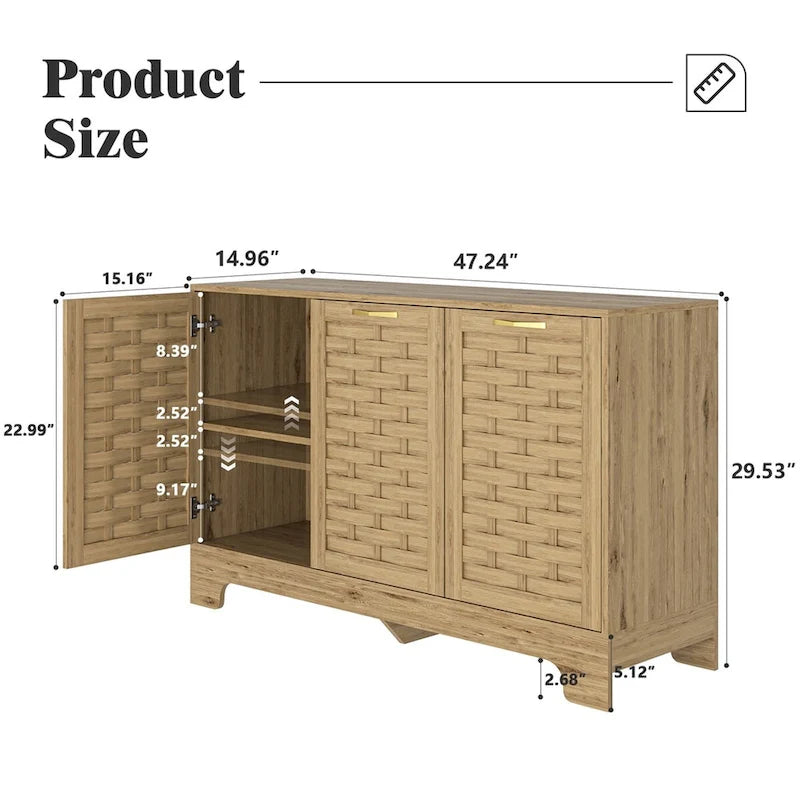 Madia a buffet a 3 ante in legno