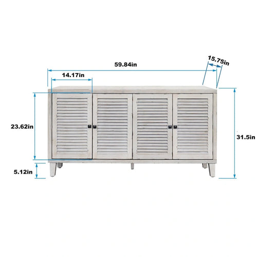 Credenza a buffet con persiane a 4 ante
