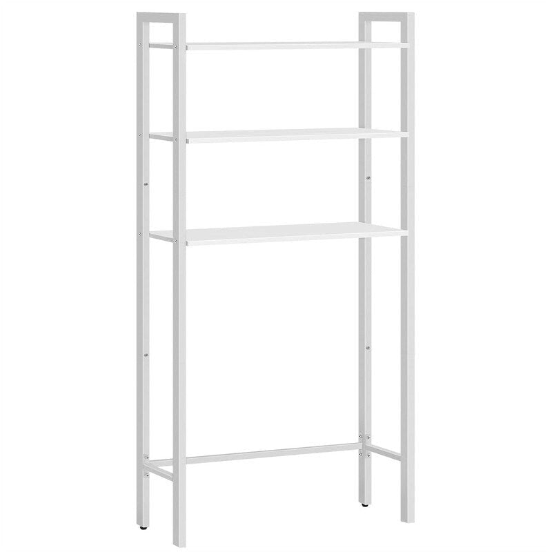 Scaffale organizer da bagno salvaspazio sopra il WC con 3 ripiani aperti