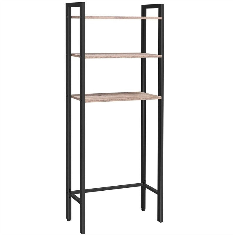 Scaffale organizer da bagno salvaspazio sopra il WC con 3 ripiani aperti