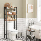 Scaffale organizer da bagno salvaspazio sopra il WC con 3 ripiani aperti