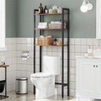Scaffale organizer da bagno salvaspazio sopra il WC con 3 ripiani aperti