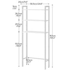 Scaffale organizer da bagno salvaspazio sopra il WC con 3 ripiani aperti