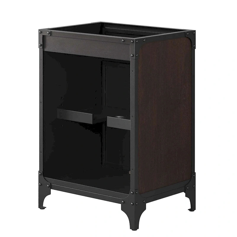 Mobile bagno da 24 pollici con top in legno impiallacciato (lavabo non incluso)
