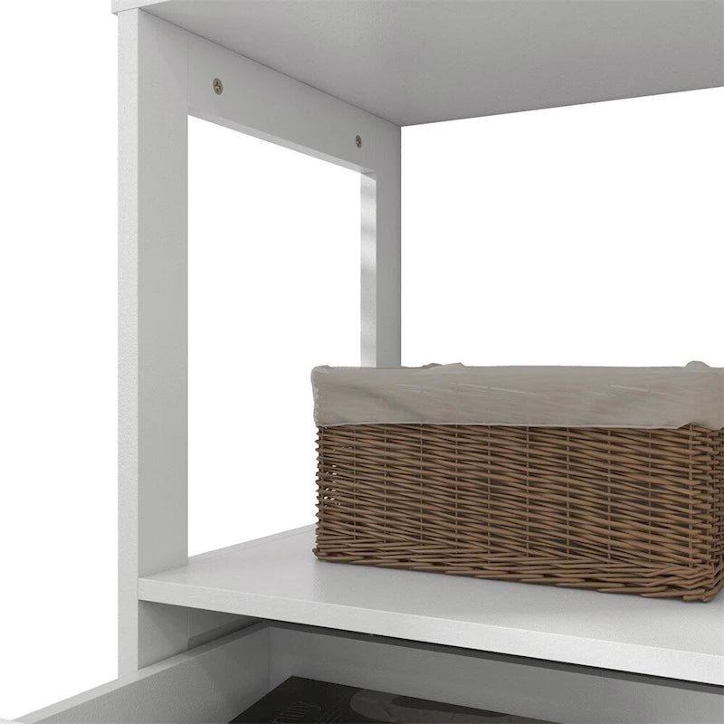Mobiletto/armadietto da bagno a pavimento con ripiani, cassetto e anta/sportello