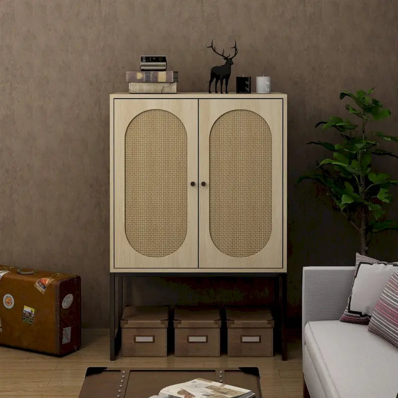 Armadietto portaoggetti da terra con ripiani regolabili - 26,78" x 15,75" x 41,23"H
