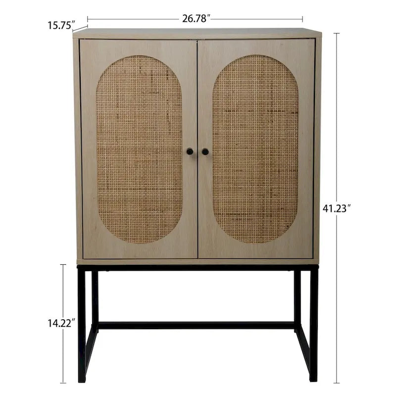 Armadietto portaoggetti da terra con ripiani regolabili - 26,78" x 15,75" x 41,23"H