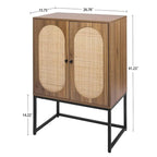 Armadietto portaoggetti da terra con ripiani regolabili - 26,78" x 15,75" x 41,23"H