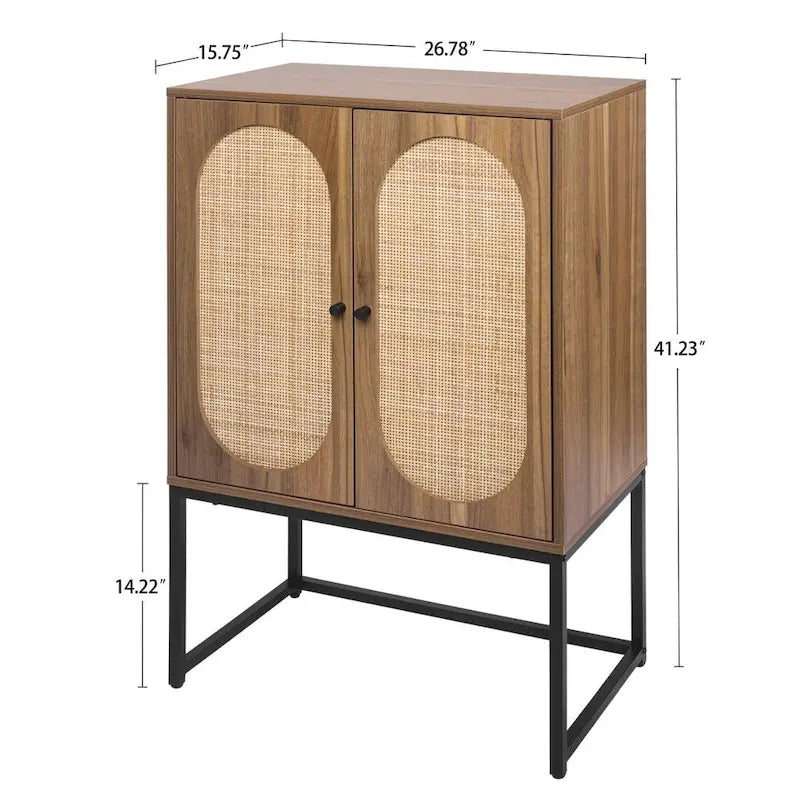Armadietto portaoggetti da terra con ripiani regolabili - 26,78" x 15,75" x 41,23"H