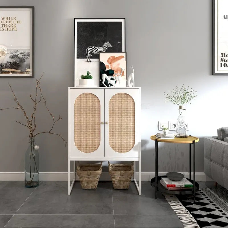 Armadietto portaoggetti da terra con ripiani regolabili - 26,78" x 15,75" x 41,23"H
