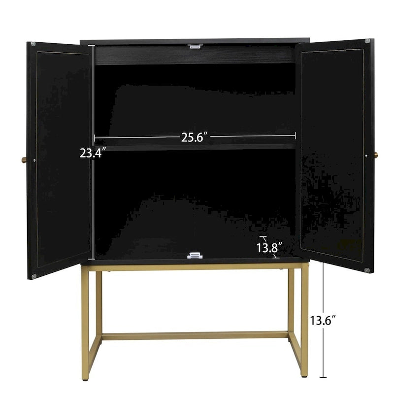 Armadietto portaoggetti da terra con ripiani regolabili - 26,78" x 15,75" x 41,23"H