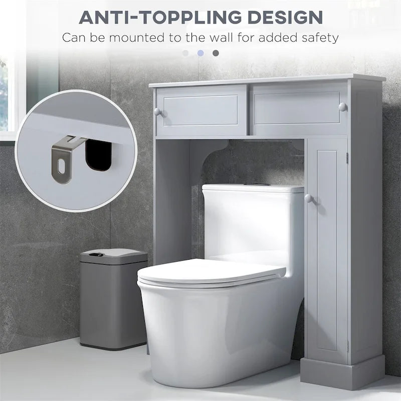 Armadietto salvaspazio da bagno sopra il WC con ripiani regolabili
