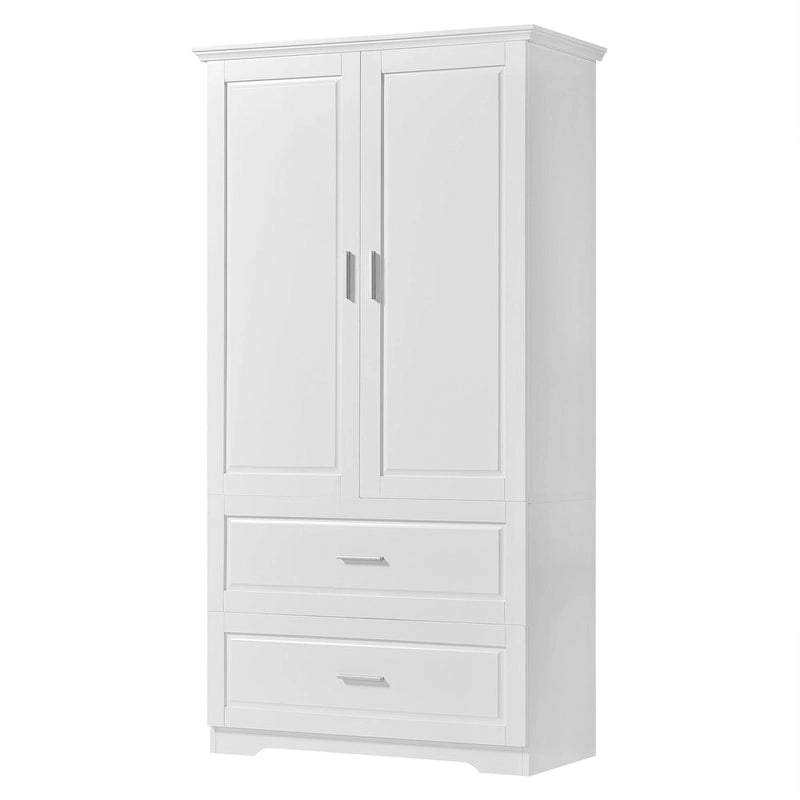 Mobiletto da bagno alto 160 cm con 2 ante e ripiano regolabile, bianco