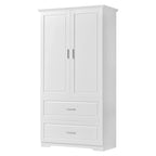 Mobiletto da bagno alto 160 cm con 2 ante e ripiano regolabile, bianco