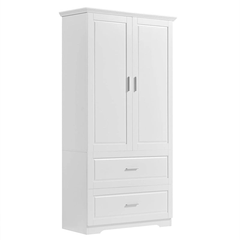 Mobiletto da bagno alto 160 cm con 2 ante e ripiano regolabile, bianco