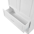 Mobiletto da bagno alto 160 cm con 2 ante e ripiano regolabile, bianco